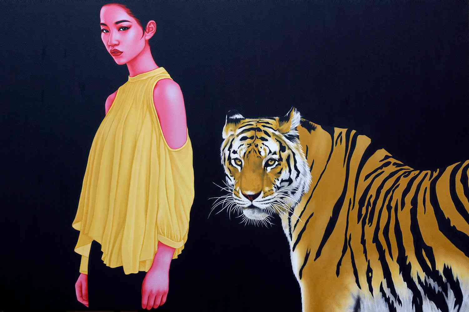 美女与野兽 Beauty and the Beast 100x150cm 布面油画 oil on canvas