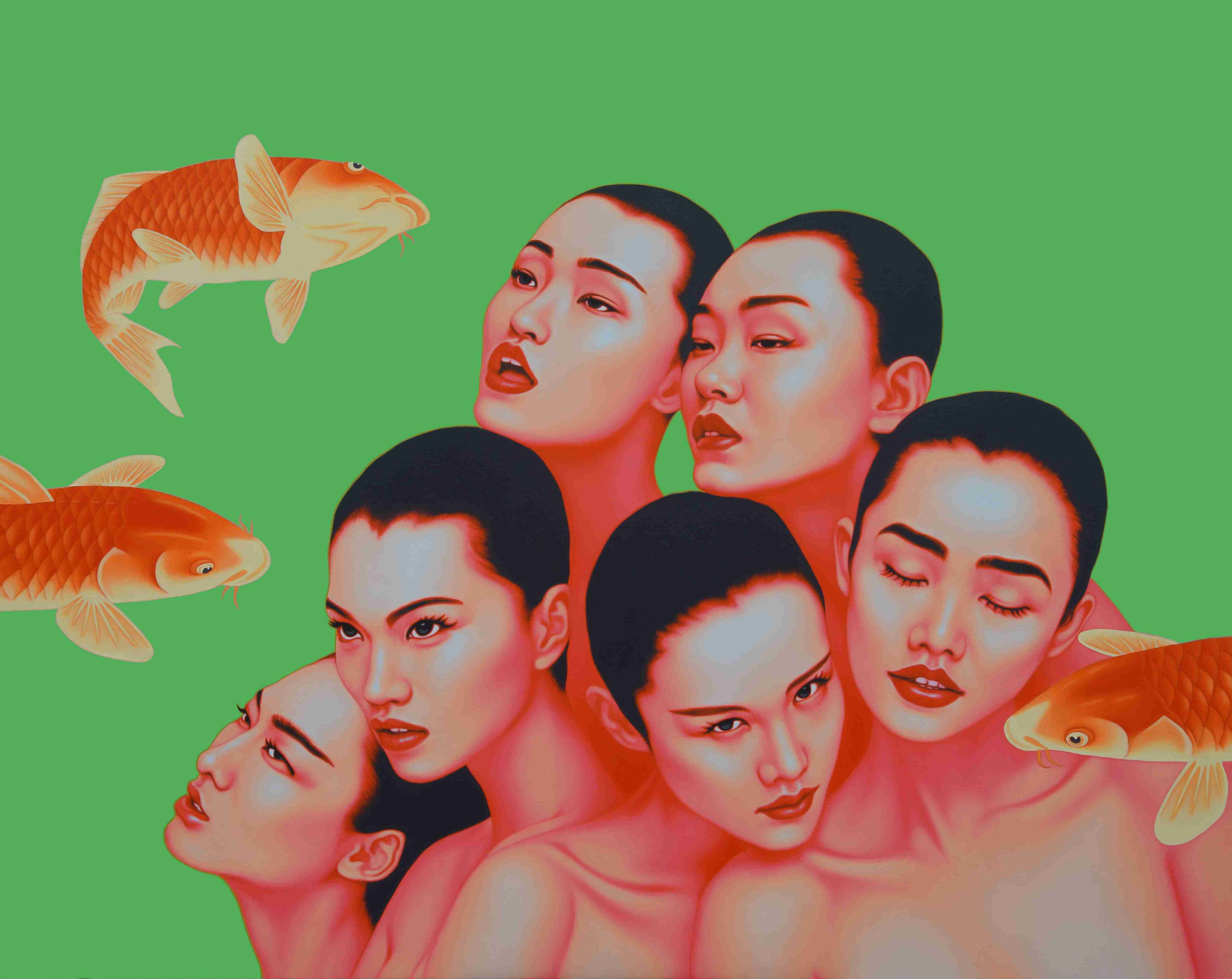 鱼.女孩 Fish Girl 170x210cm 布面油画 oil on canvas