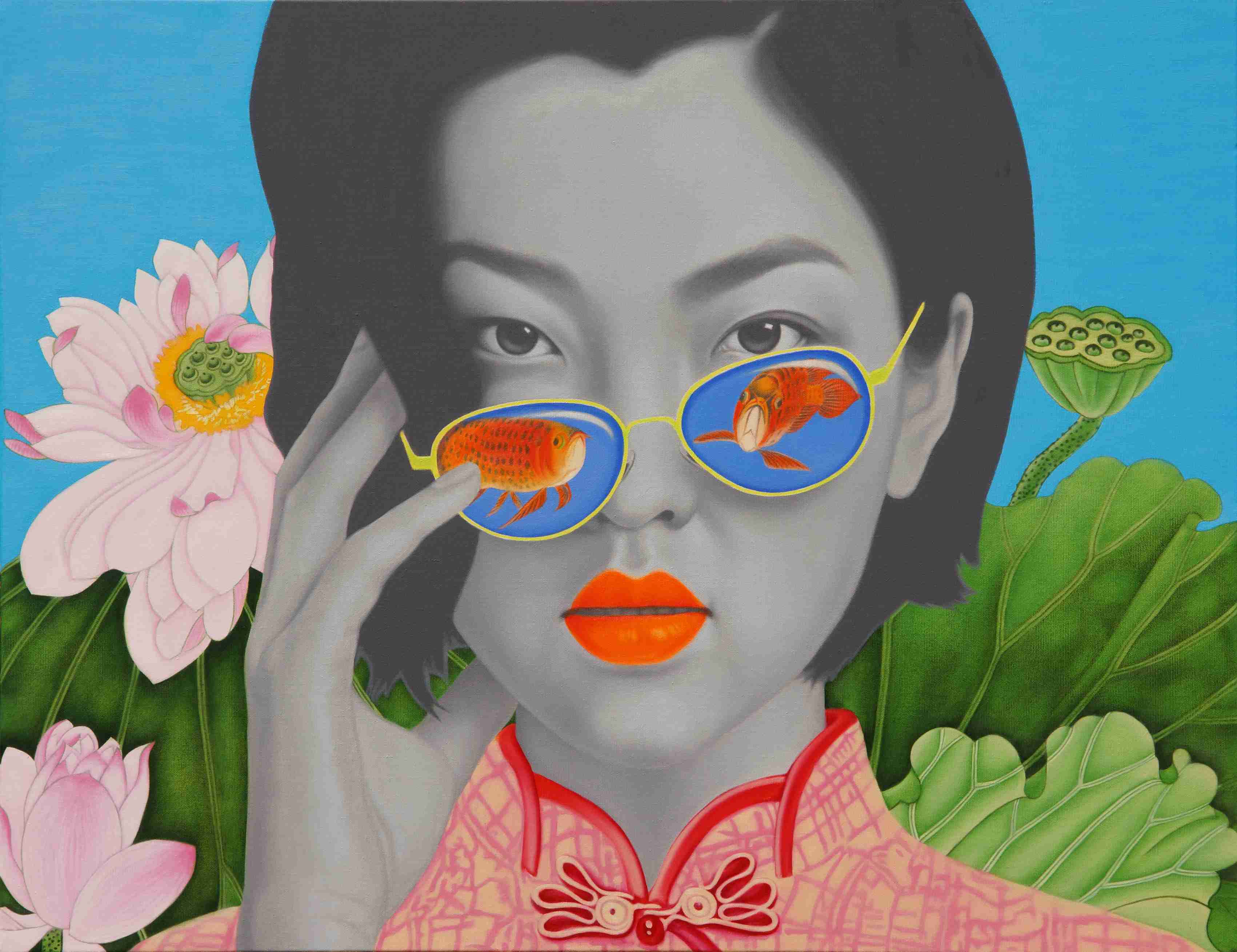 中国女孩 China Girl 100x130cm 布面油画 oil on canvas