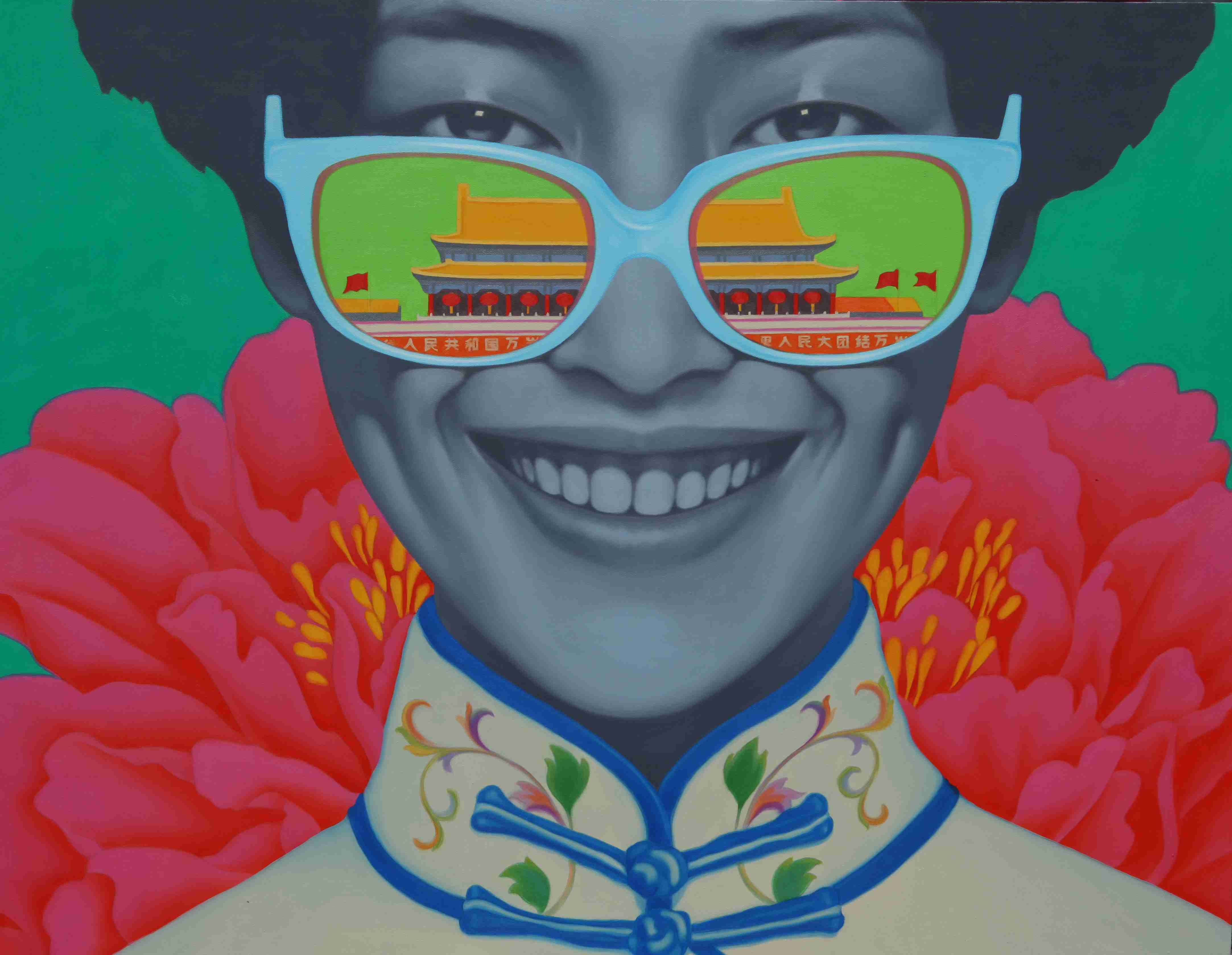 中国花 China  Flower 100x130cm 布面油画 oil on canvas