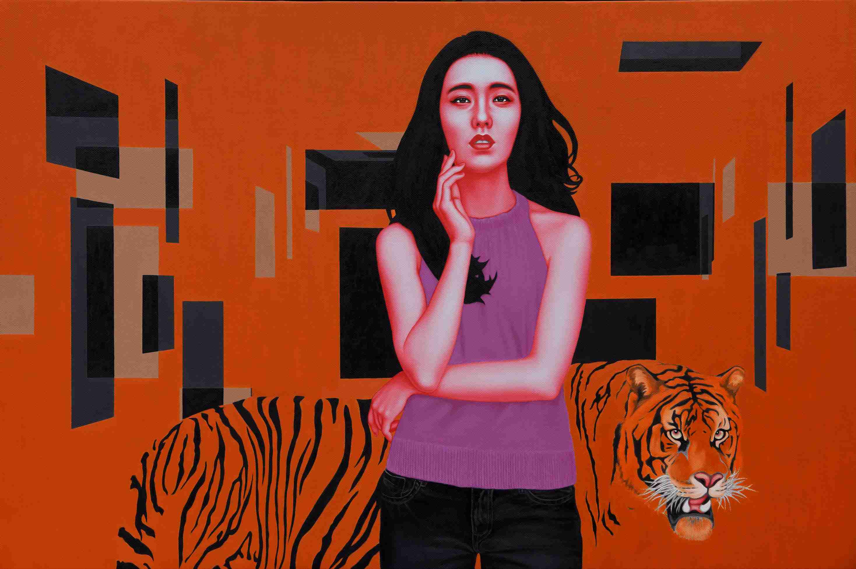 美女与野兽 Beauty and the Beast 100x150cm 布面油画Oil on canvas