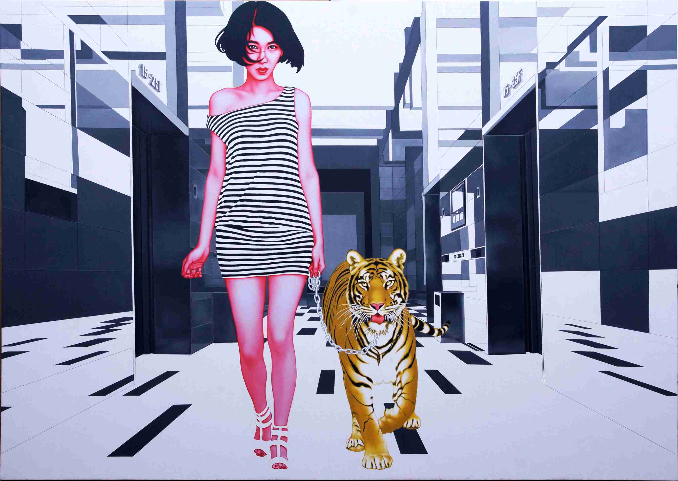 美女与野兽 Beauty and the Beast 210x300cm 布面油画 oil on canvas 