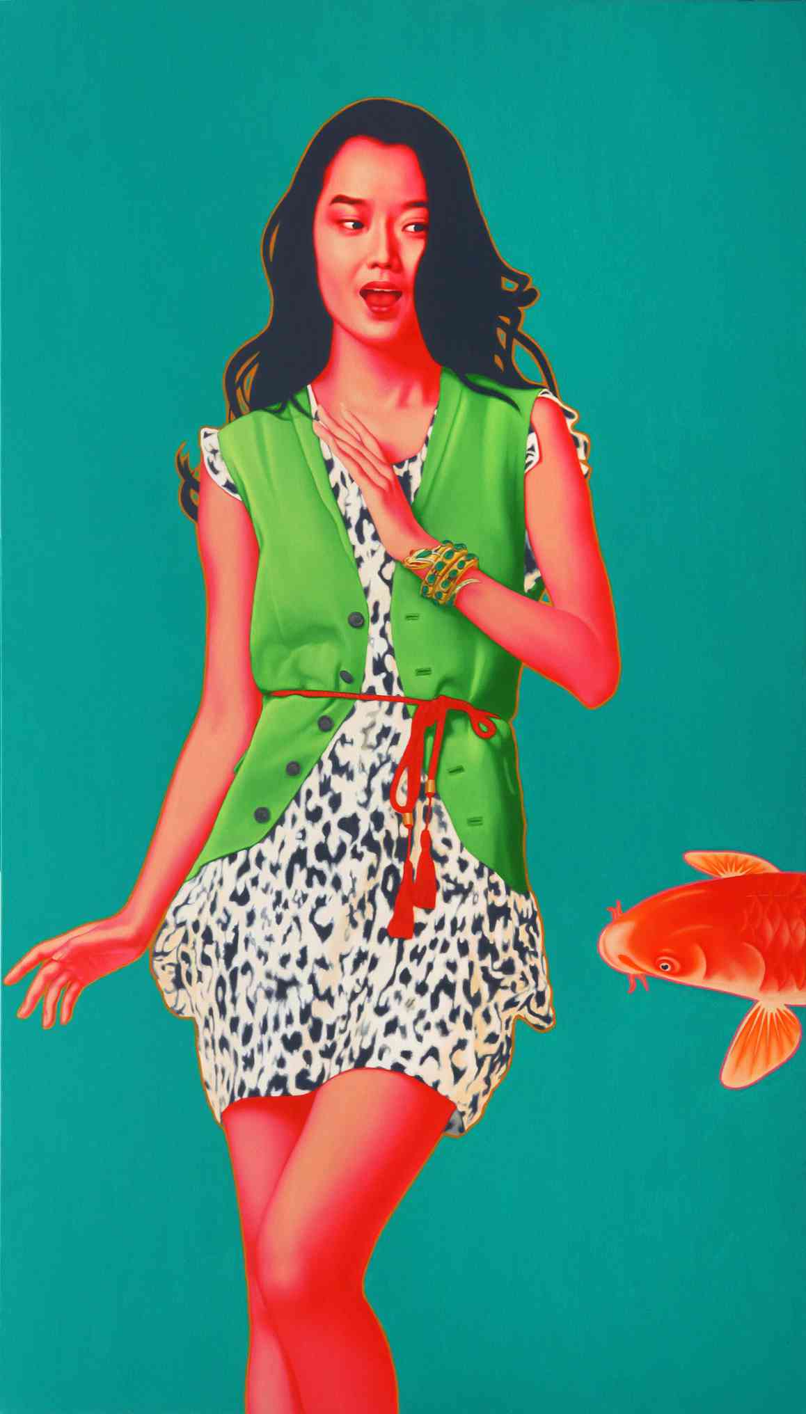 鱼·女孩 FISH GIRL 210X120cm 布面油画 OIL ON CANVAS