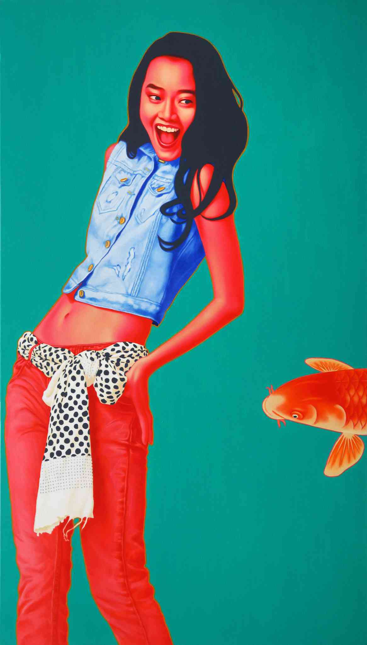 鱼·女孩 FISH GIRL 210X120cm 布面油画 OIL ON CANVAS