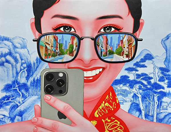 青花女孩 Underglaze Blue Girl 70x90cm 布面油画 oilcanvas 2025