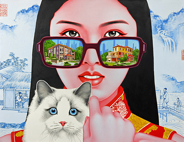 青花女孩 Underglaze Blue Girl 70x90cm 布面油画 oilcanvas 2025