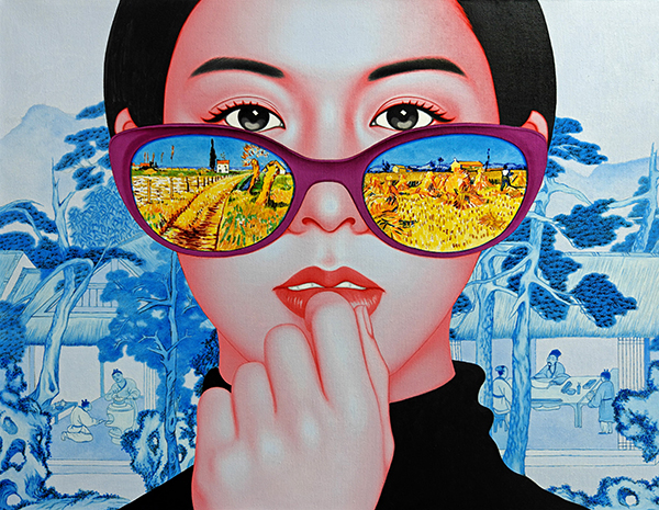 青花女孩 Underglaze Blue Girl 70x90cm 布面油画 oilcanvas 2025